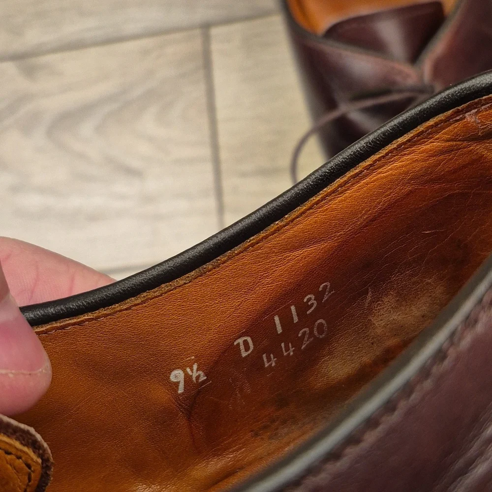 ALLEN EDMONDS‎ Burton Dark Brown Leather Sz 9.5 D Oxfords Mens Dress Shoes